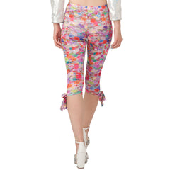 Rose Silk Capri Leggins