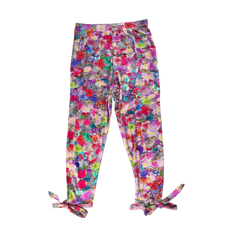 Rose Silk Capri Leggins
