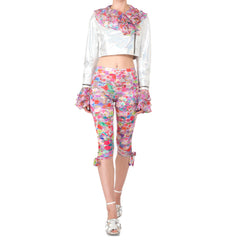 Rose Silk Capri Leggins