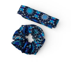 Blue Aziz Scrunchie With A Bow
