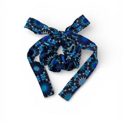 Blue Aziz Scrunchie With A Bow